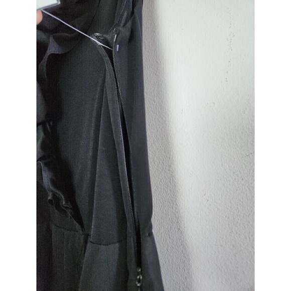 NWT Jessica Howard Evening Black A-Line Ruffle V-Neck Midi Dress size 6 - Picture 7 of 9
